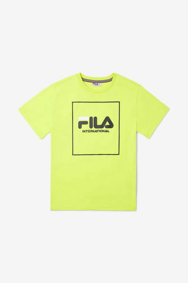 Fila Sleeve White Boy's Tee - Yellow,NZ 170-60784